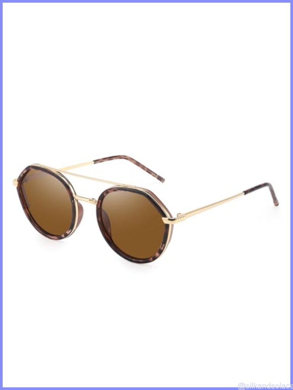 Tangle Free Polarized Aviator Sunglasses Women Round UV Protection